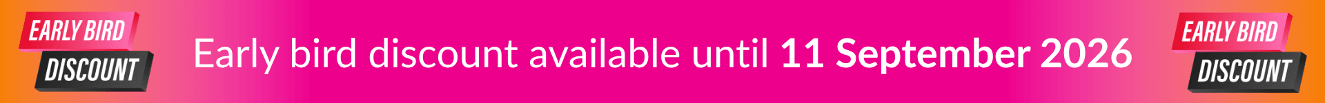 Early bird discount available until 11 September 2026